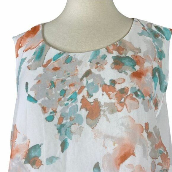 Calvin Klein Floral Tank Blouse Plus Size 1X - Picture 4 of 8